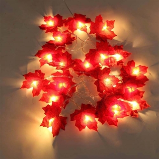 LED lyskæde med røde ahorn blade - 3 m 20 lys